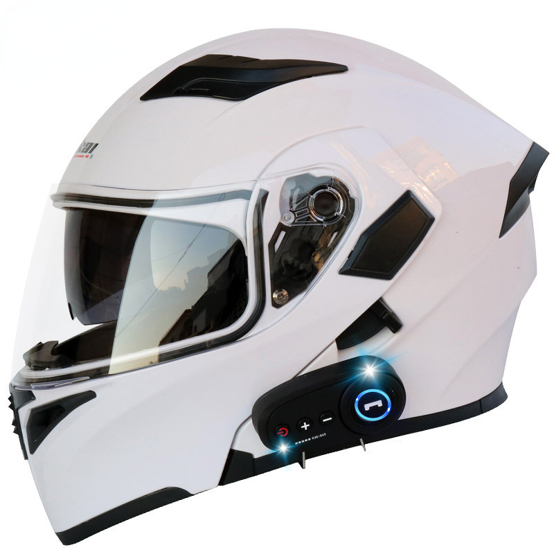 Electric Motorcycle Bluetooth Helmet Dual Lens Revealed Full-face Helmet Motorcycle Helmet with FM