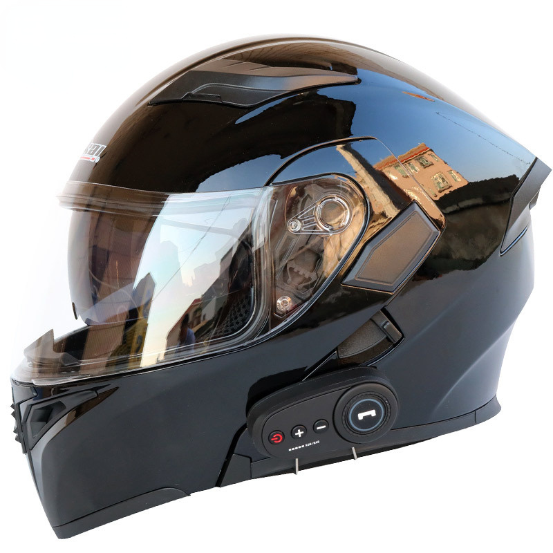 Electric Motorcycle Bluetooth Helmet Dual Lens Revealed Full-face Helmet Motorcycle Helmet with FM