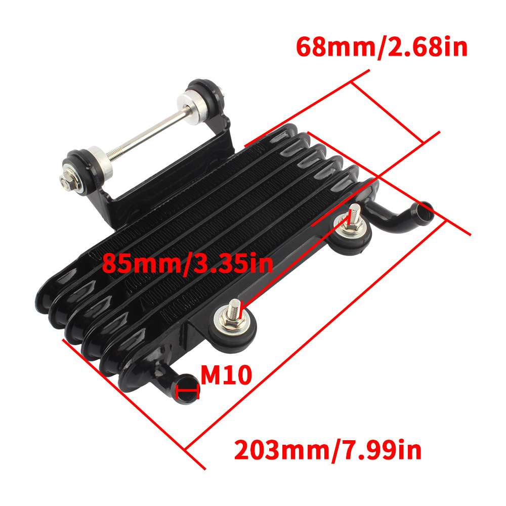 200cc Universal Motorcycle Oil Radiator Aluminum Cooling 5 Row for Kawasaki Honda Yamaha Suzuki Enduro Dirt Bike Modified Parts