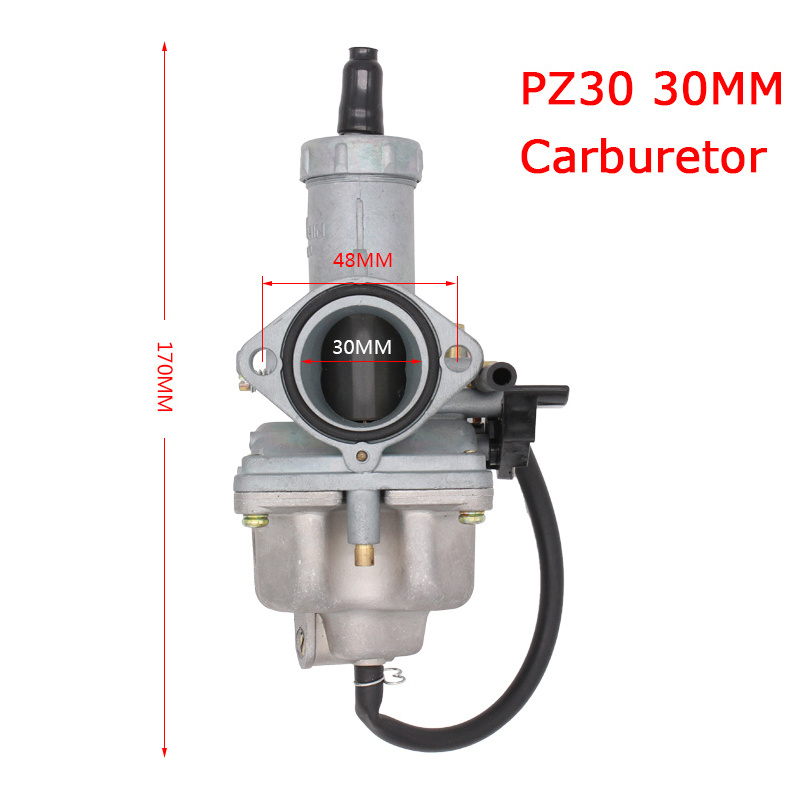 PowerMotor Motorcycle Carburetor PZ30 30mm Carburador PZ30 Carb Dirt Bike For Honda CG125 For 175CC 200cc 250cc Pit Bike ATV