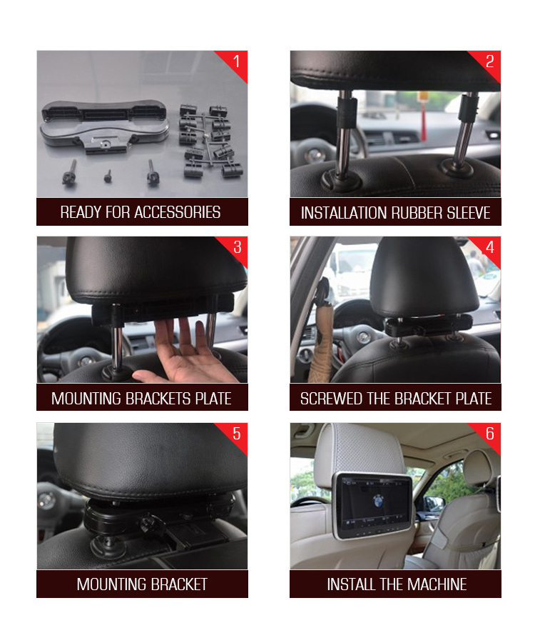 Powersun 10.1 inch IPS Android Headrest Mirror Link Touch Screen Monitor For Car Video