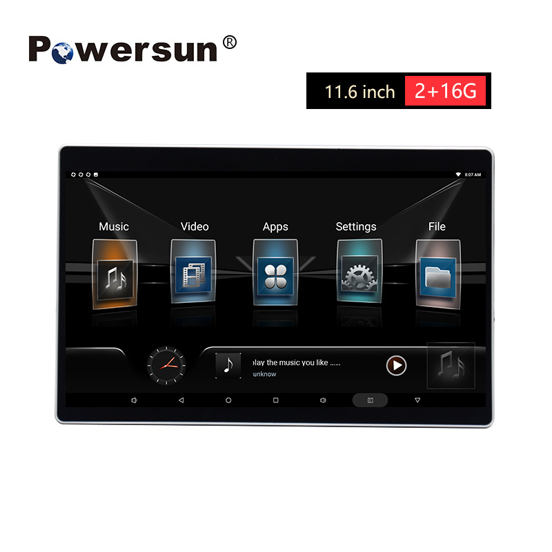 Powersun 4K Cheap GPS Android 11  Car TV Touch Screen Headrest Monitor Rear Seat Entertainment