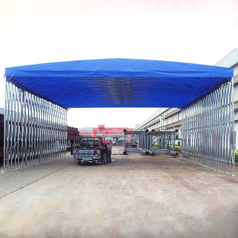 Sunshade for highway concrete curing push and pull sliding tent against wind and snow