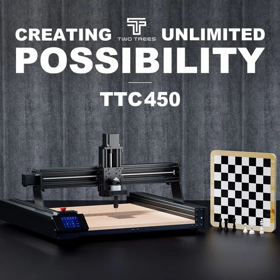 TWOTREES TTC 450 Cnc Router Machine Desktop Engraver Machine Wood Pvc Mdf Bamboo Milling Cutter Engraving Machine Wood Routers