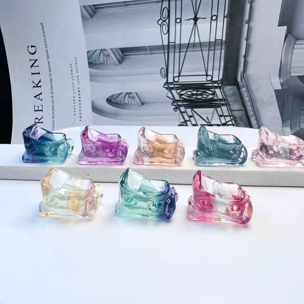 Hot Sales Rainbow Fluorite Carving Healing Stone Crystal Mini Carving For Christmas Gift