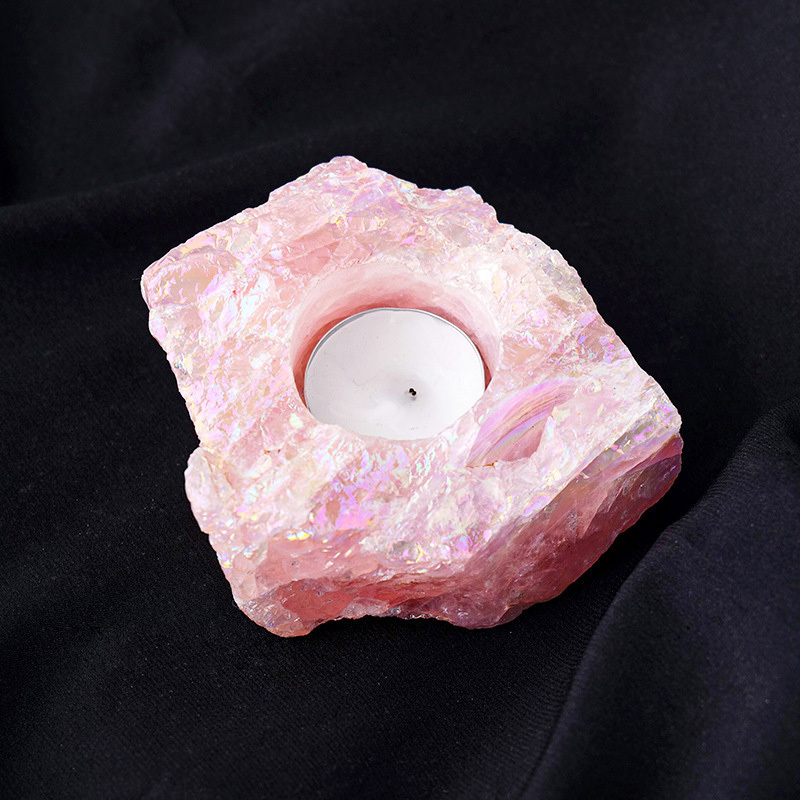 New Gifts Artificial Crystal Lotus Candle Holders  Rocks Quartz Raw Crystal Aromatherapy Candle Holder candlestick