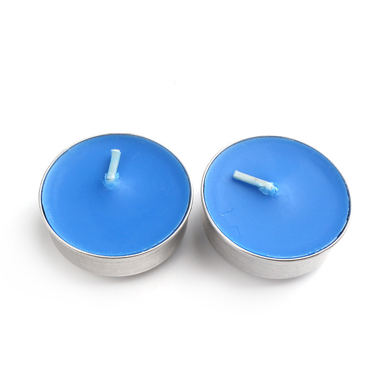 blue Unscented Tea light Candles Votive Candles Bulk for Romantic Dinner