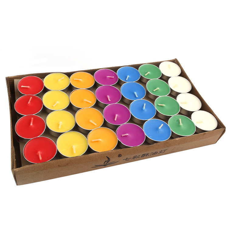 Manufacturer Supplier Tea Light Candle colorful 25 Pack Heart Shaped Tea Light Candle