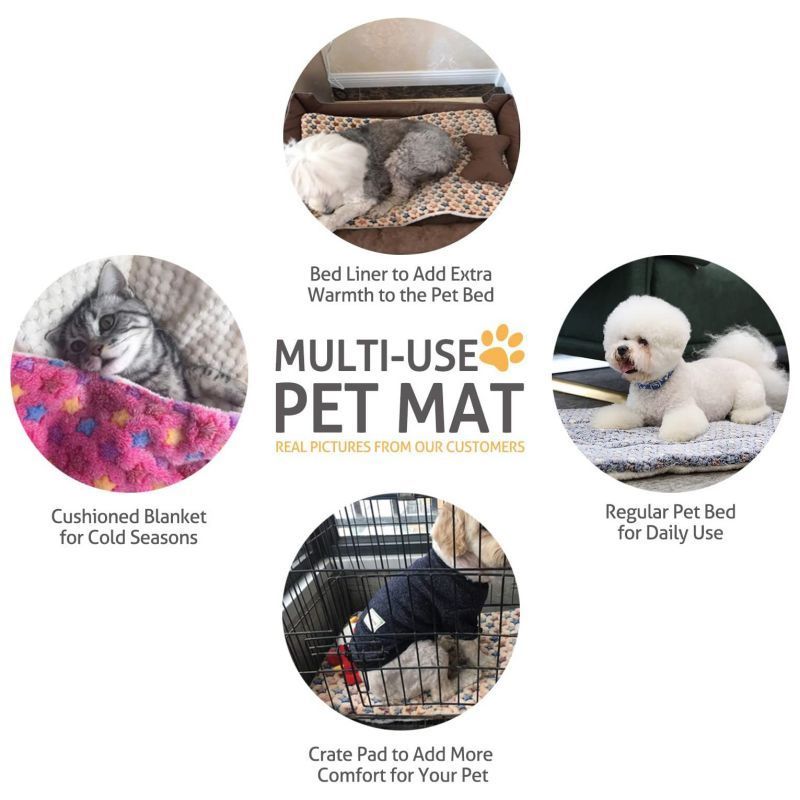 Wholesale Washable Reversible Pet Crate Pad Dog Blanket Soft Pet Dog Mat Beds for Medium Small Dogs