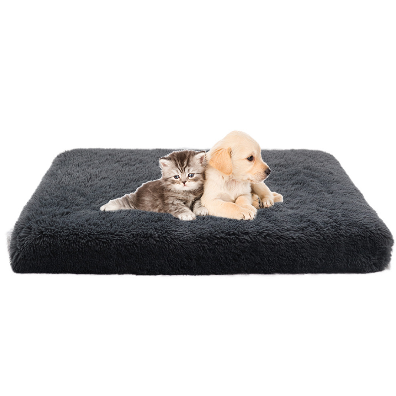 New Arrival Square Fluffy Pet Bed Long Plush Cat Dog Mats Removable Cushion Washable Plush Pet Bed For Dogs And Cats