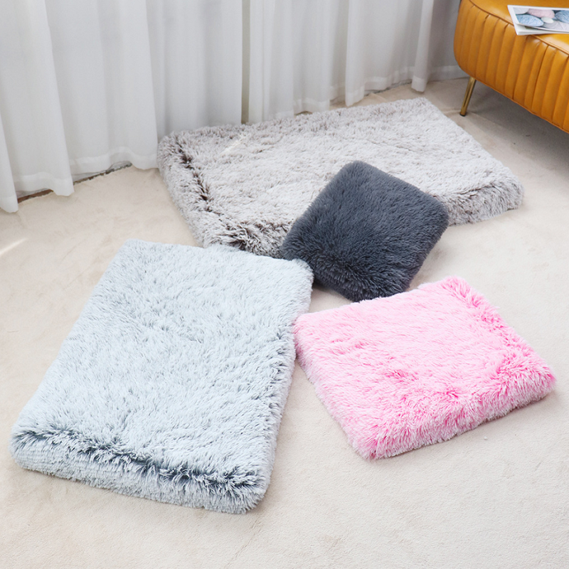 New Arrival Square Fluffy Pet Bed Long Plush Cat Dog Mats Removable Cushion Washable Plush Pet Bed For Dogs And Cats