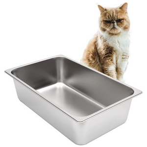 High Quality Metal Cat Toilet Stainless Steel Cat Litter Box with Non Stick Smooth Surface