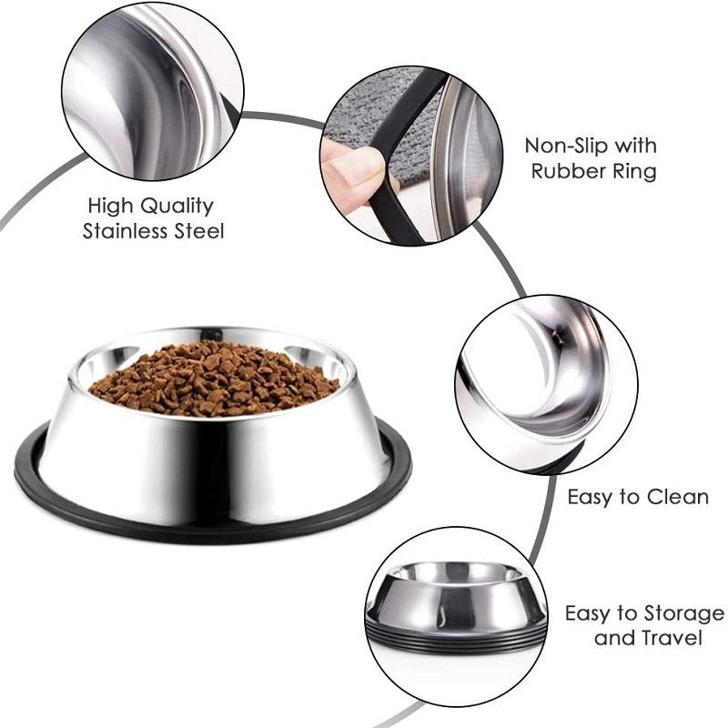 Wholesale Metal Stainless Steel Pet Cat Dog Food Water bowl