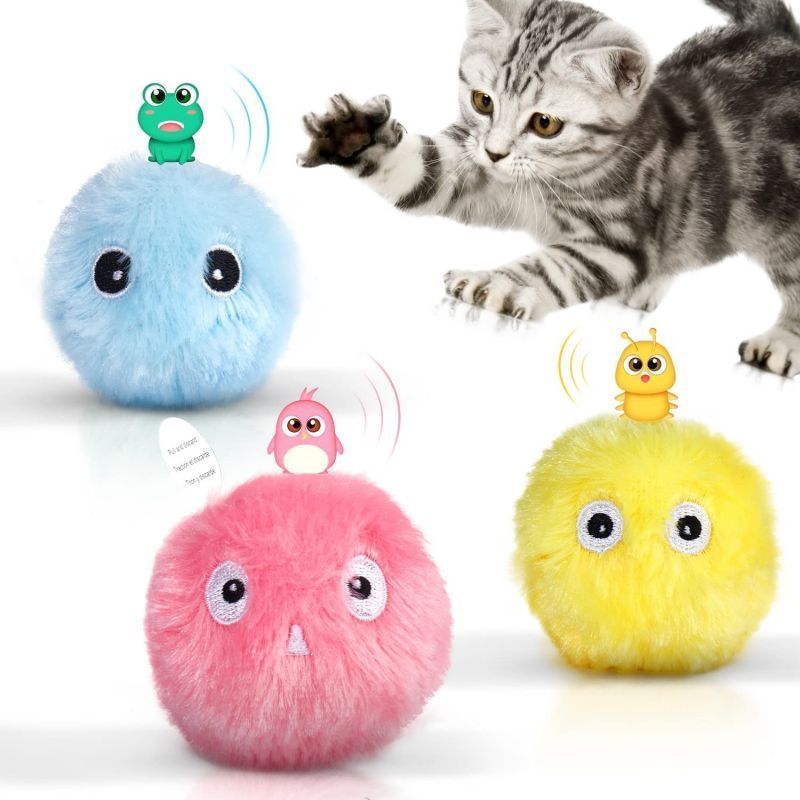 Wholesale Cute Funny Cat Toy Balls Cat Kickers Cat Toys interactive with Lifelike Animal Sounds Chirping