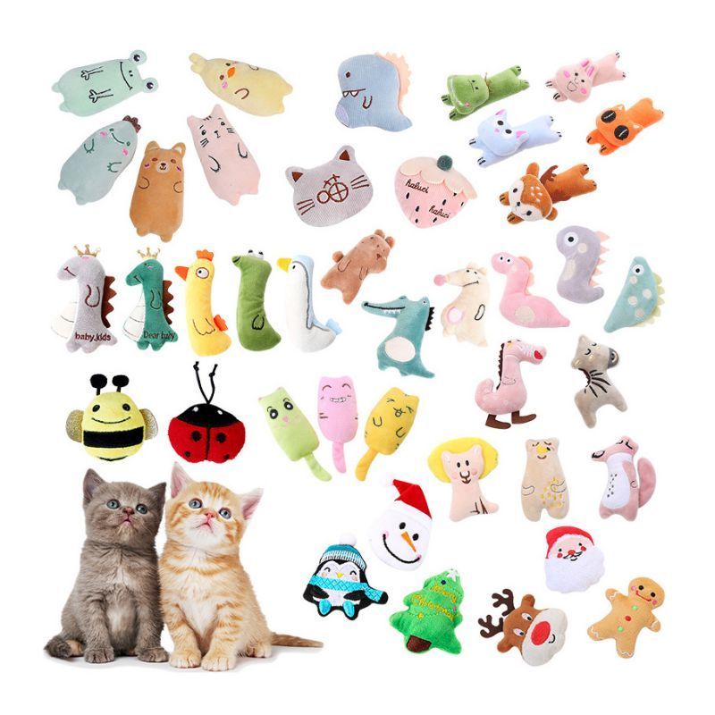 Best Selling Cute Shape Design Chew Plush Interactive Catnip Toys for Indoor Cats Kitten Pillow Toys