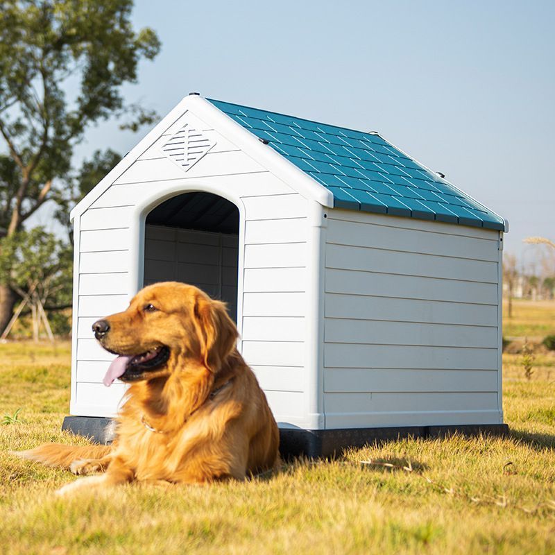 Custom Waterproof Plastic Large Dog Pet House Indoor Outdoor Puppy Kennel with Air Vents and Elevated Floor