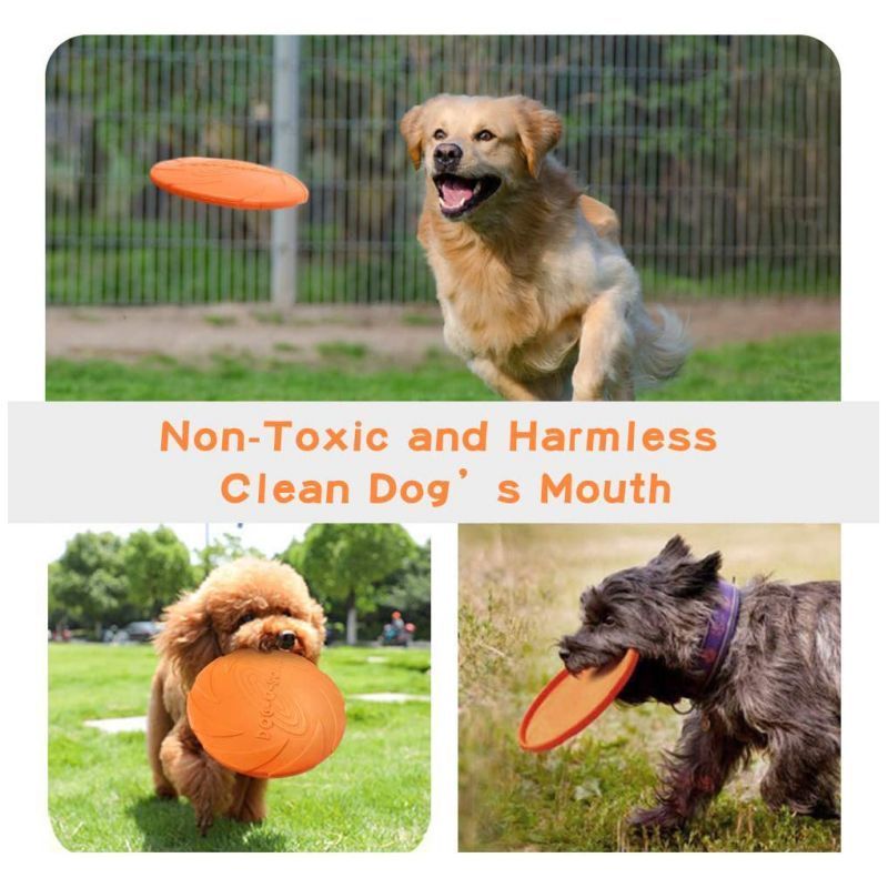 Factory Price Wholesale Dog Toy Flying Disc Floating Water Bite Training Soft Rubber Dog  Flying Disc