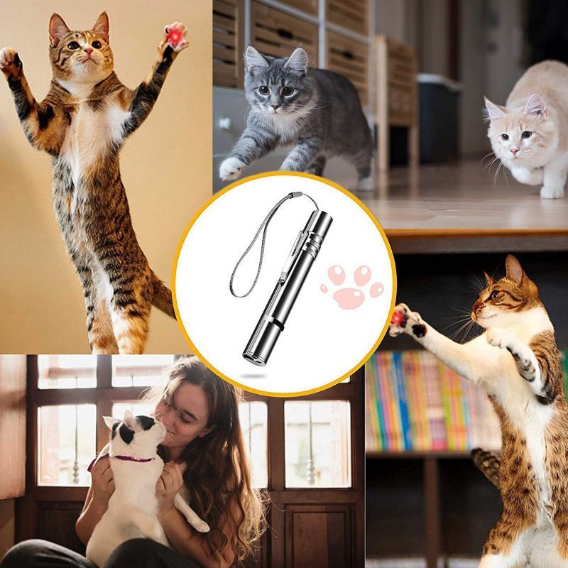 Best Selling USB Recharge 7 Adjustable Patterns Cat Toy Laser Tease Stick Training Chaser Interactive Cat Laser Toy