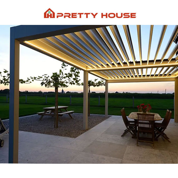 High quality Luxury Patio Waterproof Villa Sun Shade Pergola Outdoor Motorized Aluminum Pergola Garden Gazebo