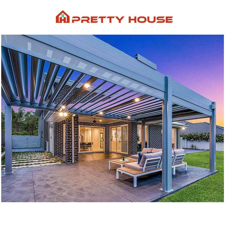 Custom Made Pergola 6x3 m Exterior Modern Gazebos Outdoor Aluminum Pergola with led light