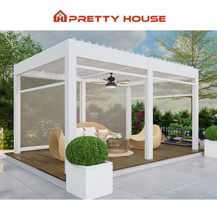 Modern Manual Pergola Design Bioclimatique System 3x3 3x4 4x3 4x6 Gazebo Garden Backyard Waterproof Pergola