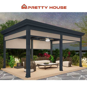 Modern Manual Pergola Design Bioclimatique System 3x3 3x4 4x3 4x6 Gazebo Garden Backyard Waterproof Pergola