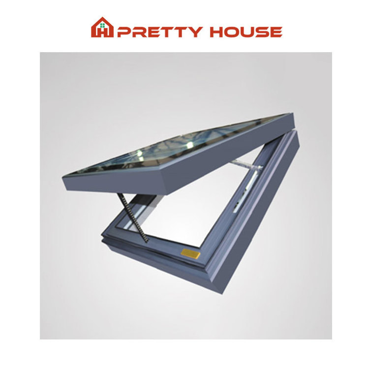 Customized Motorized Aluminum Roof Fixed Swing Windows Double Glass Skylight Roof Window