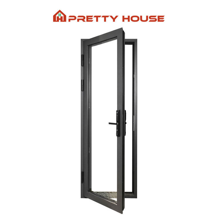 Exterior Front French Doors Double LowE Glass Thermal Break Aluminum Swing Double Door