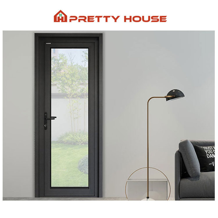 Exterior Front French Doors Double LowE Glass Thermal Break Aluminum Swing Double Door