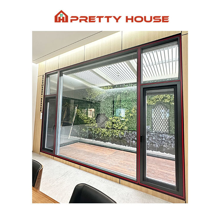 Exterior soundproof thermal break hinged swing door low E glass double aluminum casement doors