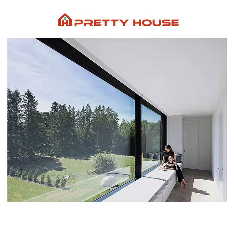 Custom Villa House Aluminum Picture Windows Big View Panoramic French Window Floor To Ceiling Glass Fixed Window