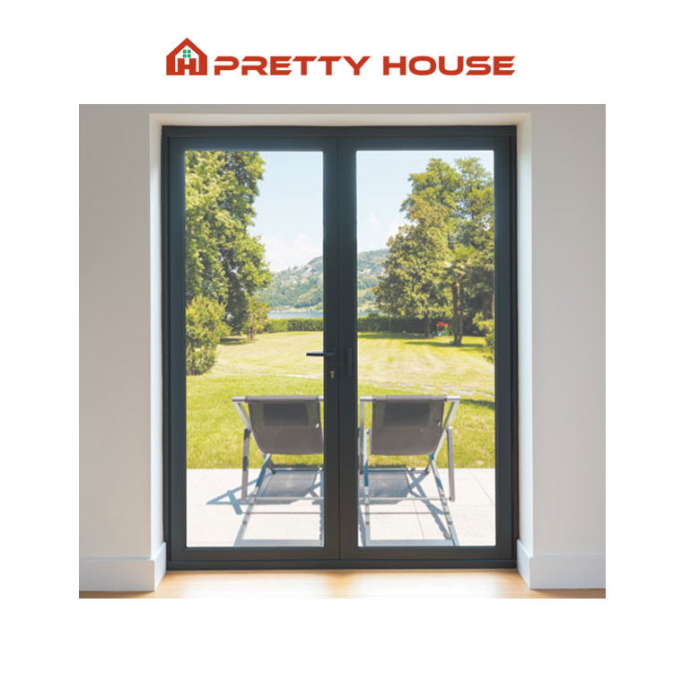 USA Standard Custom Aluminum Glass Swing Door Price Windproof Exterior Double French Patio Doors