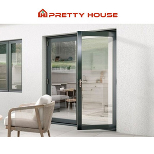 luxury heavy duty morden entry front door aluminum glass front door swing aluminium frame french doors