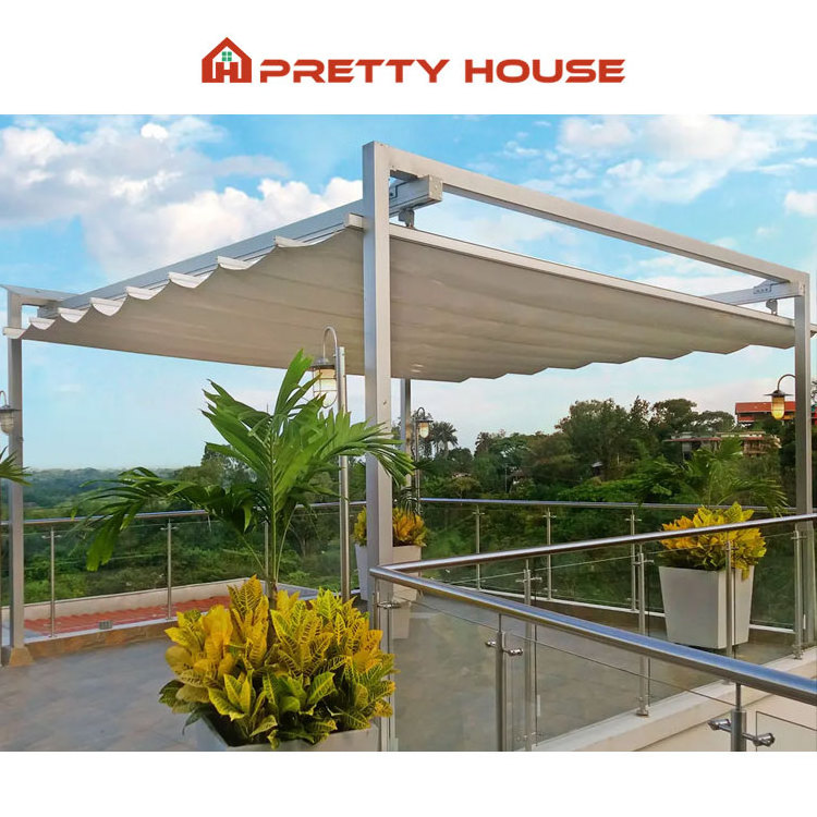 Install Easily Outdoor folding electric gazebo retractable roof awning systems canopy roofing aluminum gazebo