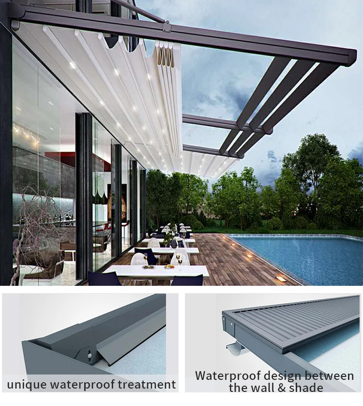 Install Easily Outdoor folding electric gazebo retractable roof awning systems canopy roofing aluminum gazebo