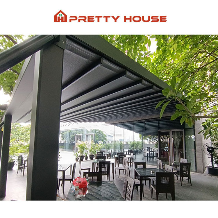 PVC Fabric Terrace Sunshade Awning Motorised Folding Patio Awning Retractable Roof