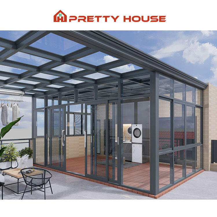 Customized winter garden solarium tempered glass house conservatory sunroom for sale