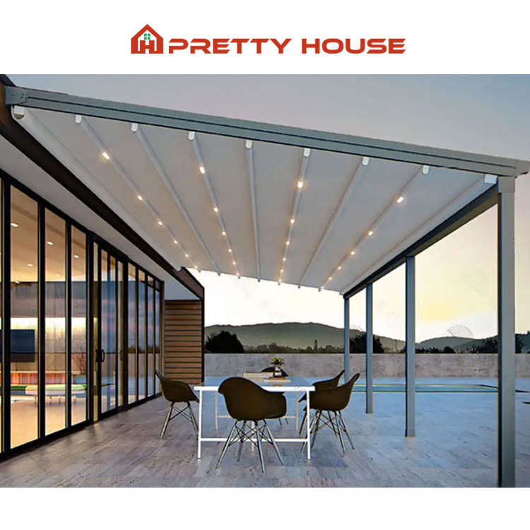 Outdoor Shop Waterproof Wall Retractable Awning Retractable Roof Sunshade Pergola Retractable Awning Canopy