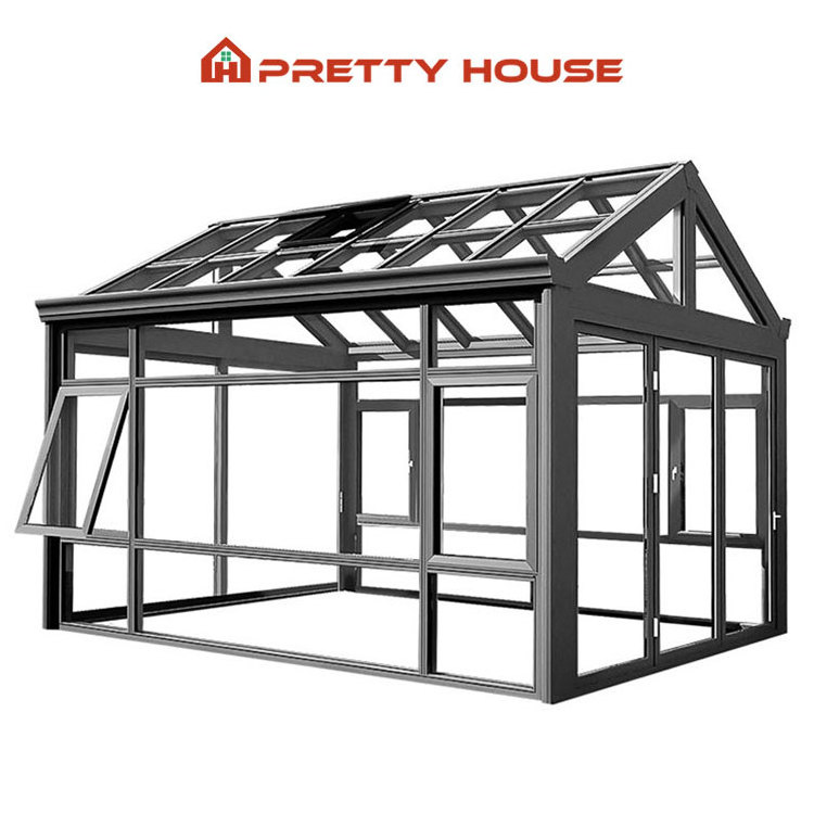 Prefabricated waterproof insulated sunroom gazebo aluminium frame glass sunroom for solarium