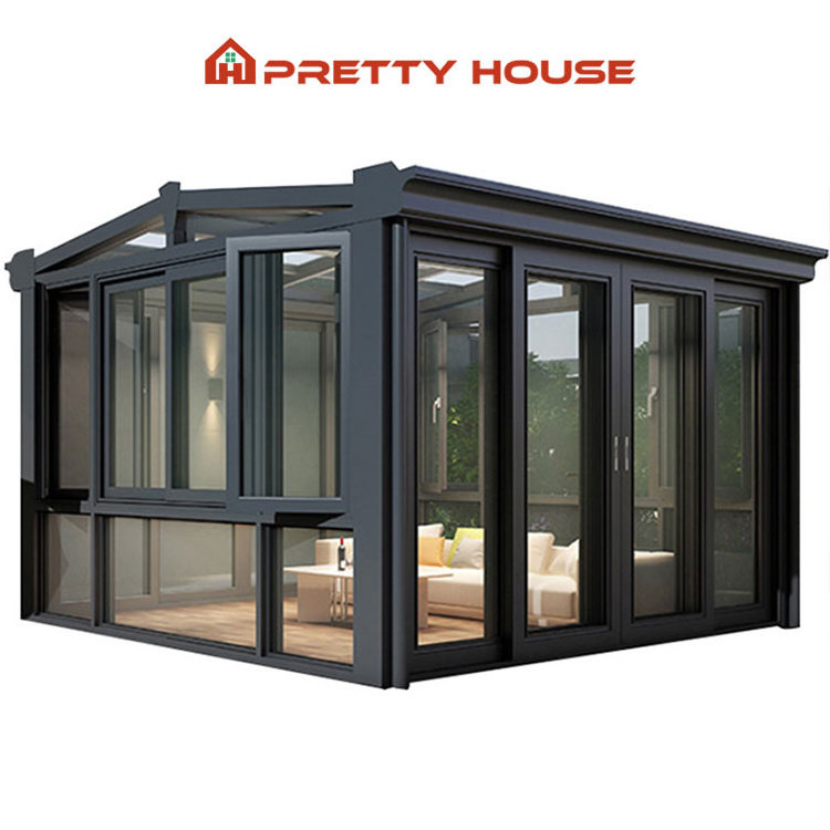 12 x 20 Outdoor Garden Backyard Aluminium Lowe Sunrooms Prefab Glass House Sunroom for sale