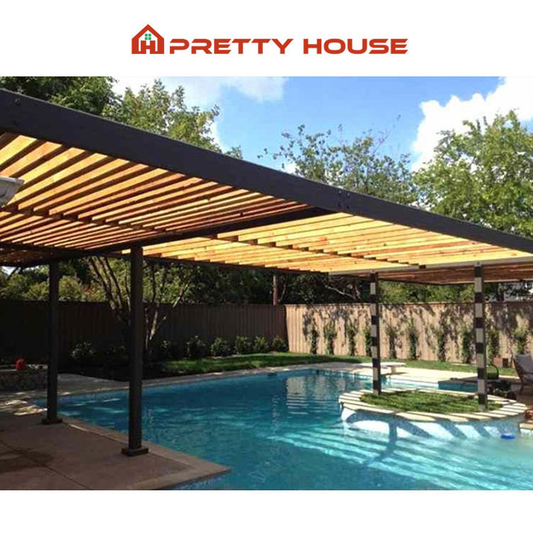 Customized Outdoor Garden Patio Motorized Retractable Roof Bioclimatic Pergola Outdoor Aluminum Pergola with Sliding Glass