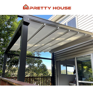 PVC Fabric Terrace Sunshade Awning Motorised Folding Patio Awning Retractable Roof