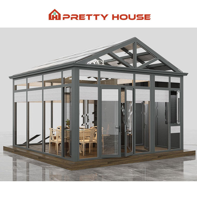 Prefabricated Conservatory Sunroom Four Season Triangle Roof House Extension Sunrooms Glass Houses