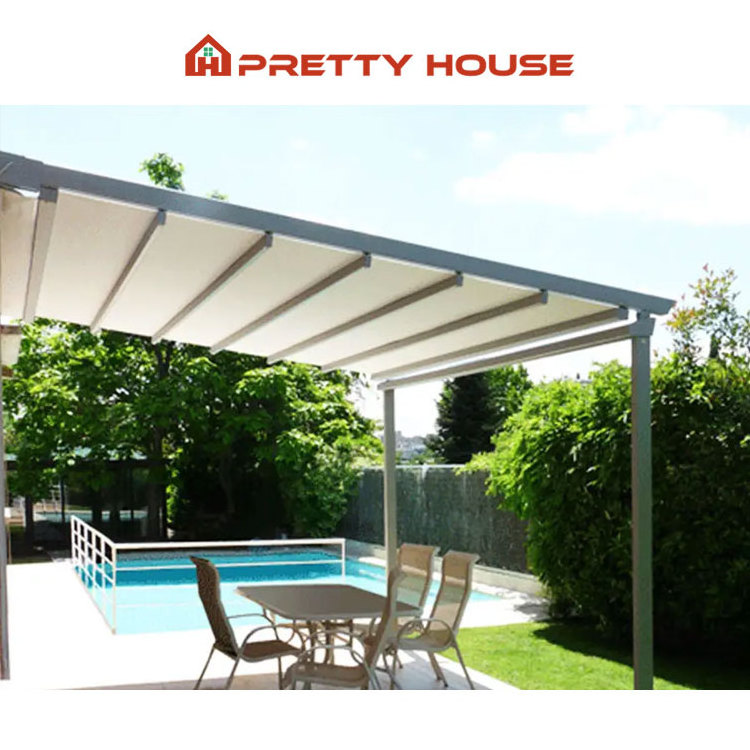 Outdoor Waterproof Motorized Pergola Roof Patio Canopy Retractable Roof