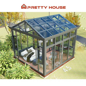 Outdoor 8x8 Sunroom Prefab 4 Season Aluminum Portable Veranda Sunroom with window and door