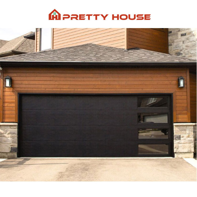 Modern Automatic Insulated Sliding Garage Door Lift Roller Smart Electric Sectional Panel Full Glass Garage Doors Price