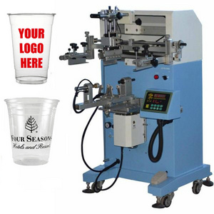 automatic Good Selling Cylinder Semi-Automatic Coffer Cup Screen Printer Silk Screen Printing Machine For Plastic Paper Tea Cup