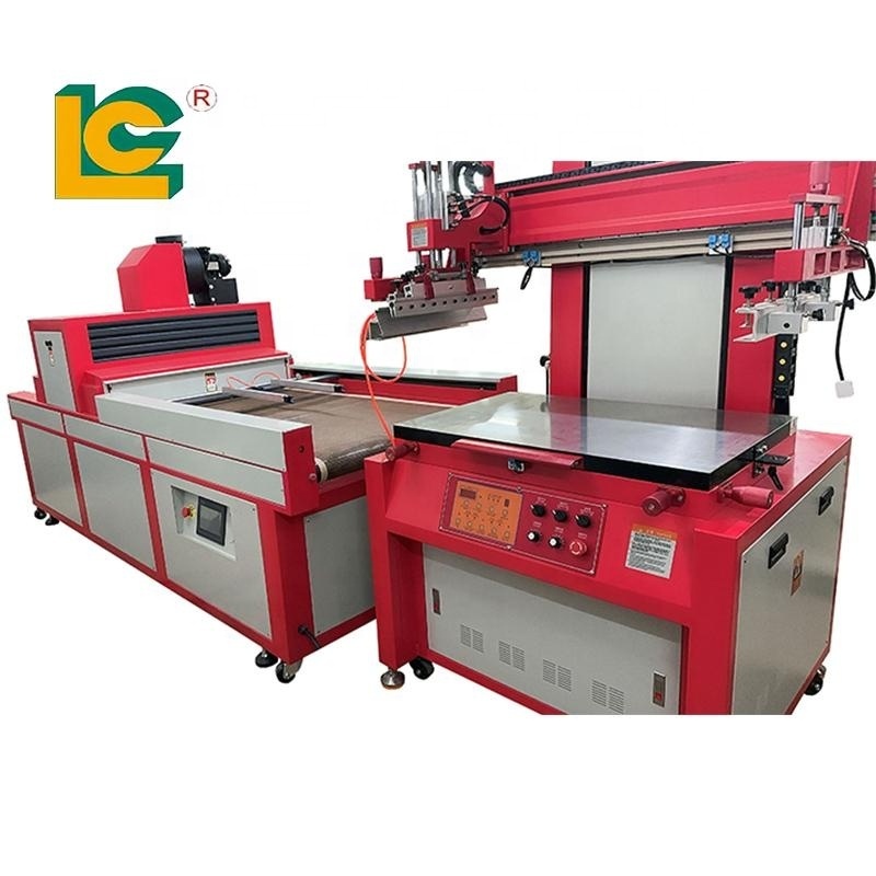 LC Brand Automatic Flatbed Screen Printer Machine with UV Dryer for Paper PVC Sheet Bags Cosmetics Package