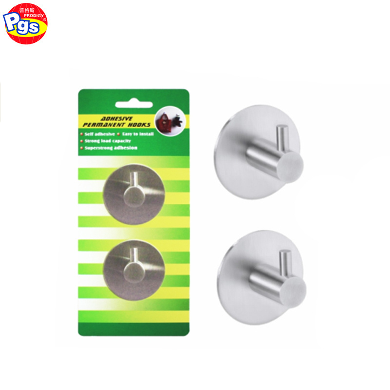 Stainless steel brushed heavy duty modern coat hook wall mounted strong adhesive hooks