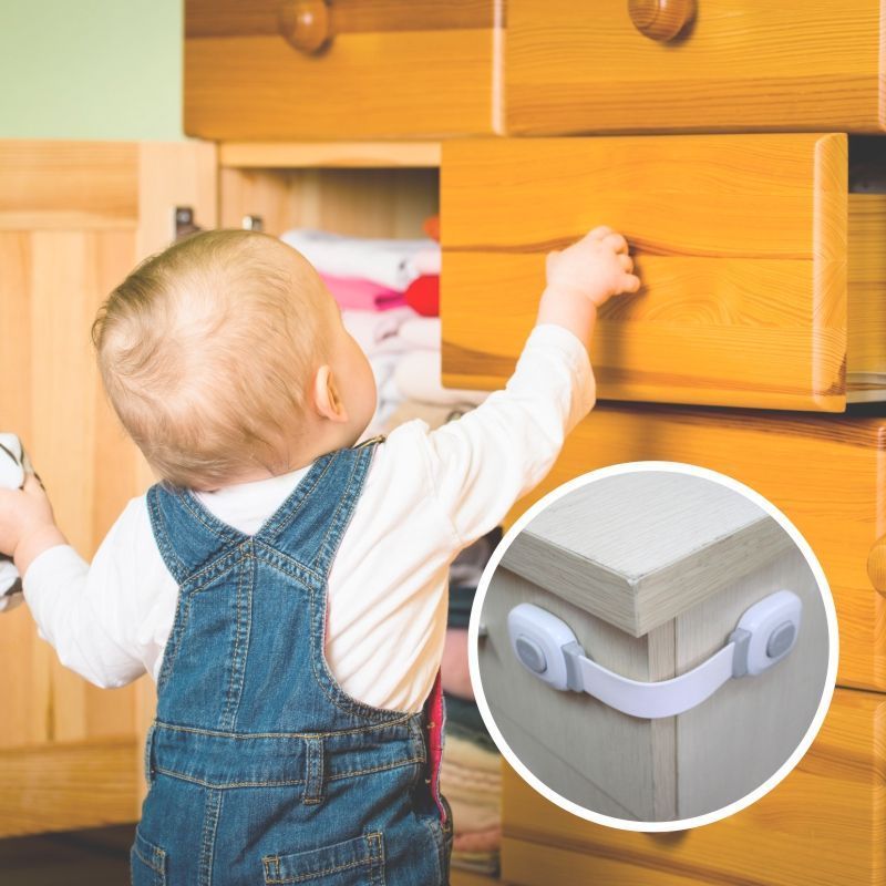 Prodigy Plastic Safety Lock Baby Proof Drawer Lock Baby Safety 3M Strong Adhesive Cabinet Lock